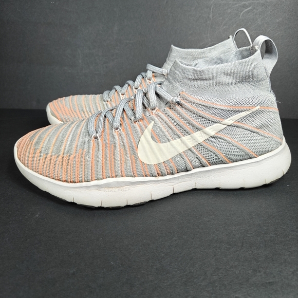 Nike Free Train Force Flyknit Grey Orange  Running Shoes Men's Sneakers Size 11 - Picture 1 of 9
